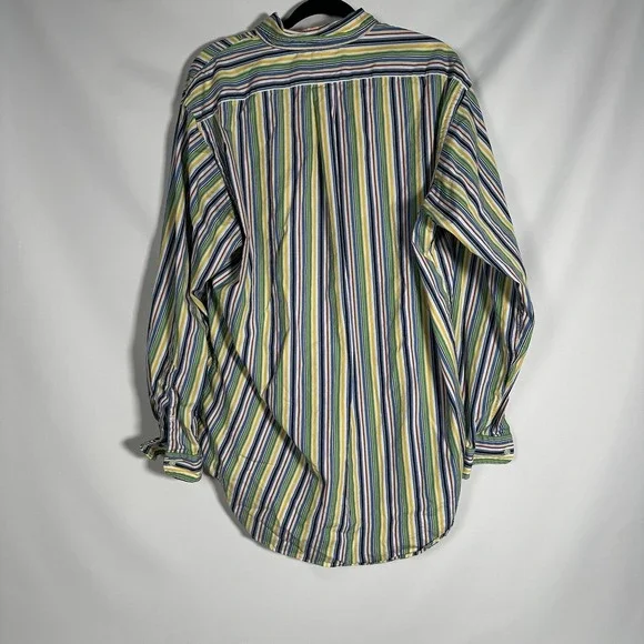 Ralph Lauren Mens Button Shirt XXL Vintage Bright Stripes Tagged L - Picture 2 of 7